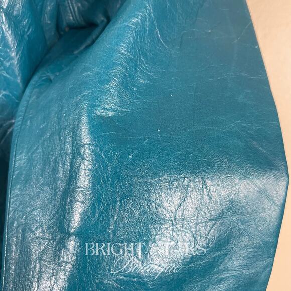 Rare Blue Teal Leather Jacket ASO Dawn Summers Buffy The Vampire Slayer Y2K - Picture 11 of 13